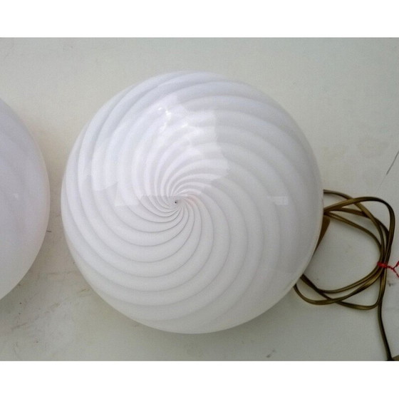 Image 1 of Lampade da tavolo vintage in vetro di Murano Venezia, set di due, 1960