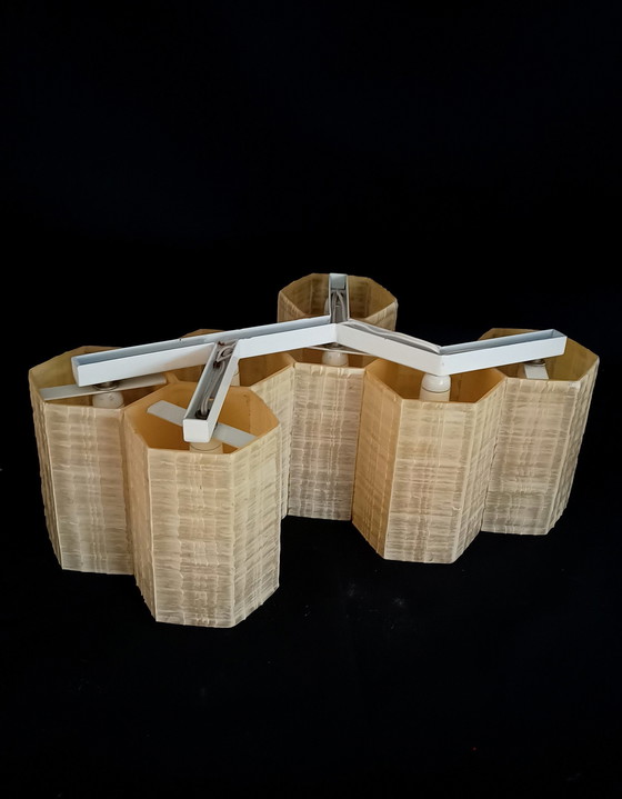 Image 1 of Sixties Ceiling Lamp With Honeycomb Screens