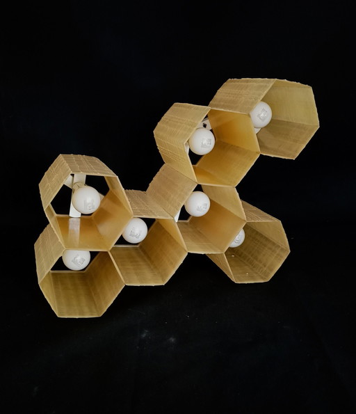 Sixties Ceiling Lamp With Honeycomb Screens