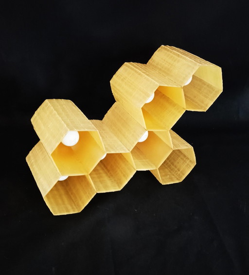 Sixties Ceiling Lamp With Honeycomb Screens