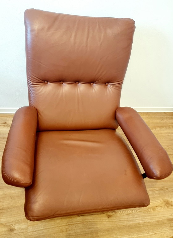 Image 1 of Mid - Century Esa Leather Armchair By Werner Langenfeld For Palma