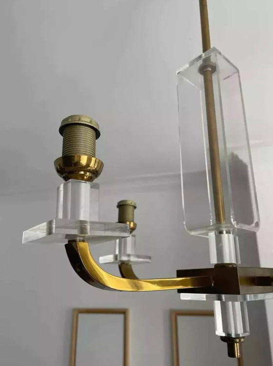 Image 1 of Brass Chandelier France 1970