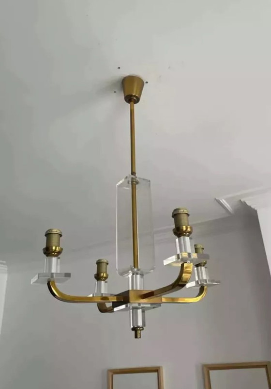 Image 1 of Brass Chandelier France 1970