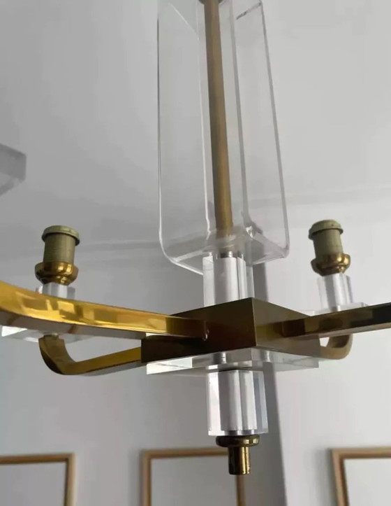 Image 1 of Brass Chandelier France 1970