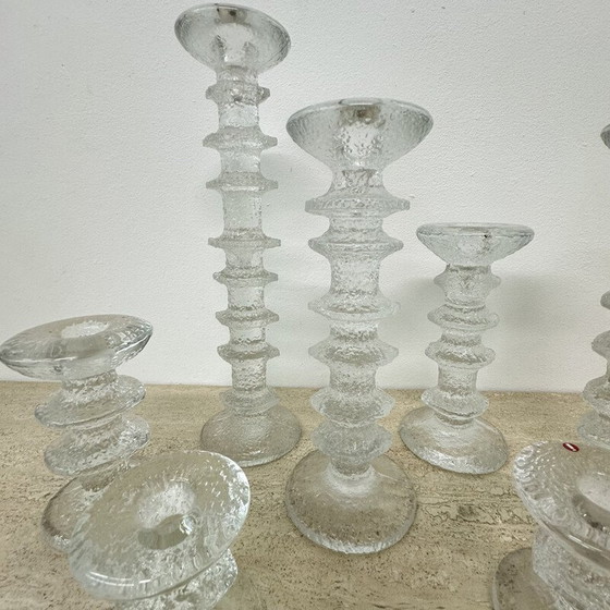 Image 1 of Set of 7 vintage candlestick by Timo Sarpaneva for IIttala, Finland 1970