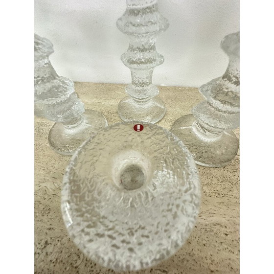 Image 1 of Set of 7 vintage candlestick by Timo Sarpaneva for IIttala, Finland 1970