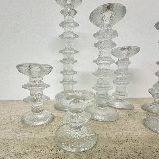 Image 1 of Set of 7 vintage candlestick by Timo Sarpaneva for IIttala, Finland 1970