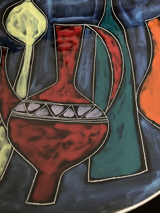 Image 1 of Vintage 1960'S Wall Plate With Abstract Still Life