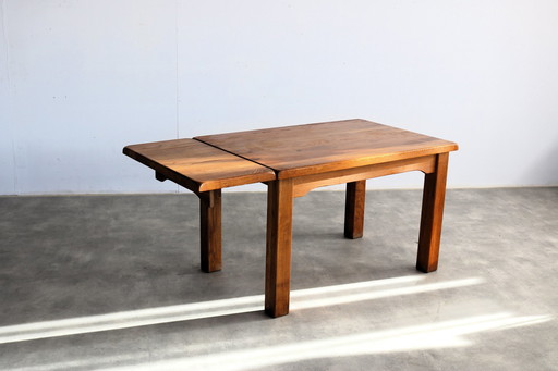 Brutalist Solid Oak Dining Table