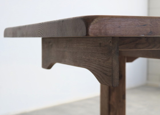 Image 1 of Brutalist Solid Oak Dining Table