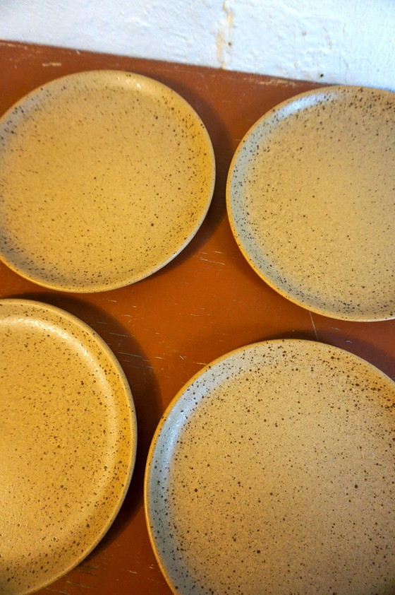 Image 1 of Set of 6 Grès light and speckled * Village earthenware dinner plates