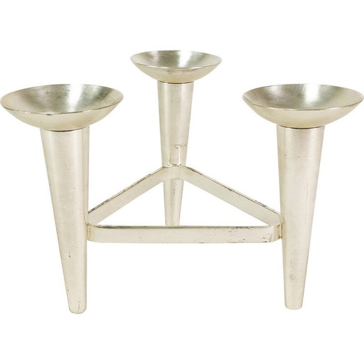 Vintage silver metal candlestick for Wmf, Germany 1960