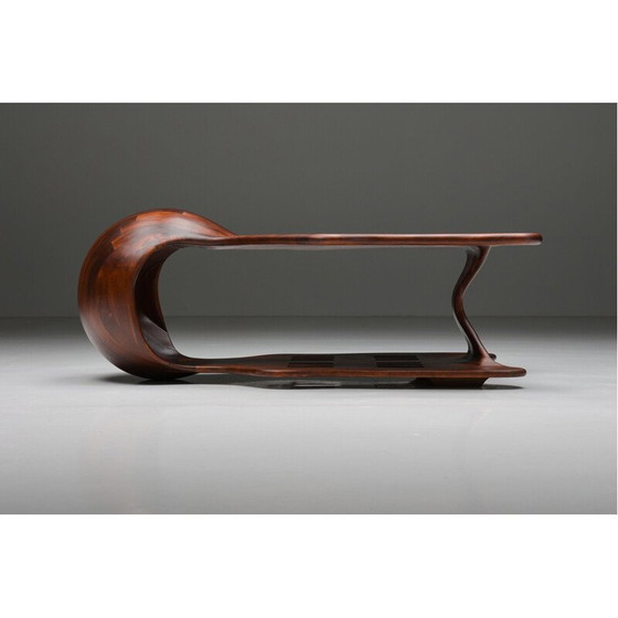 Image 1 of Tavolino da caffè vintage a due livelli in legno scuro di Studio Craft, Amerique 1970