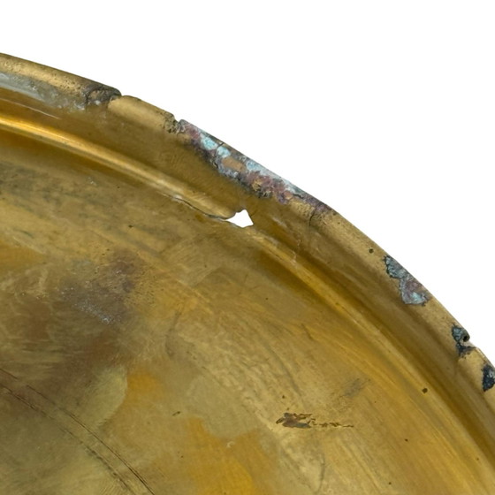 Image 1 of Lámpara de techo Art Déco (estilo Deknudt Lustrerie) de latón macizo y vidrio opalino. En excelente estado. Estilo vintage itali