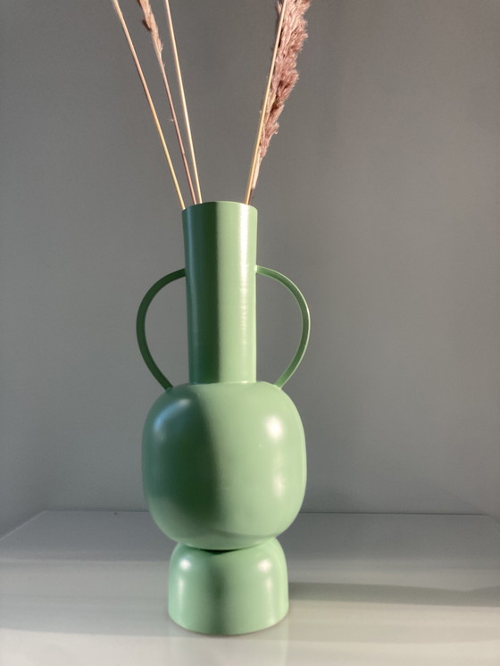 Image 1 of Modern Mint Green Ornamental Vase