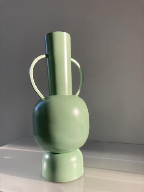 Image 1 of Modern Mint Green Ornamental Vase