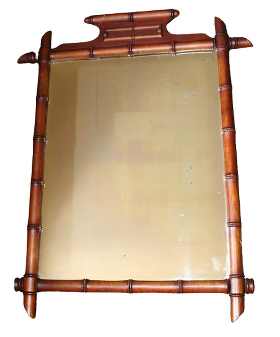 Image 1 of Miroir en faux bambou