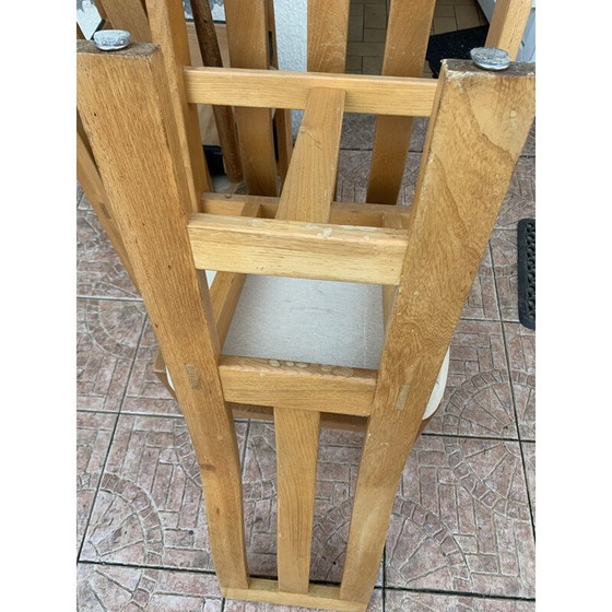 Image 1 of Set di 4 sedie vintage in olmo massello e alcantara per Regain, 1980