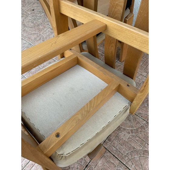 Image 1 of Set di 4 sedie vintage in olmo massello e alcantara per Regain, 1980