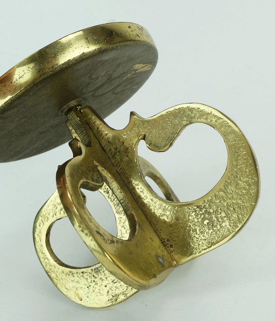 Image 1 of 1960s mid century brutalist brass CANDLEHOLDER