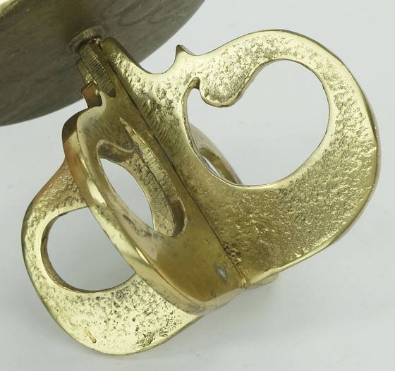 Image 1 of 1960s mid century brutalist brass CANDLEHOLDER