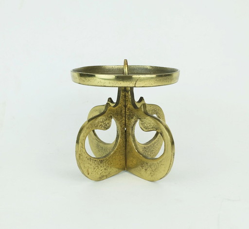 1960s mid century brutalist brass CANDLEHOLDER