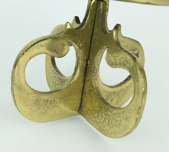 Image 1 of 1960s mid century brutalist brass CANDLEHOLDER