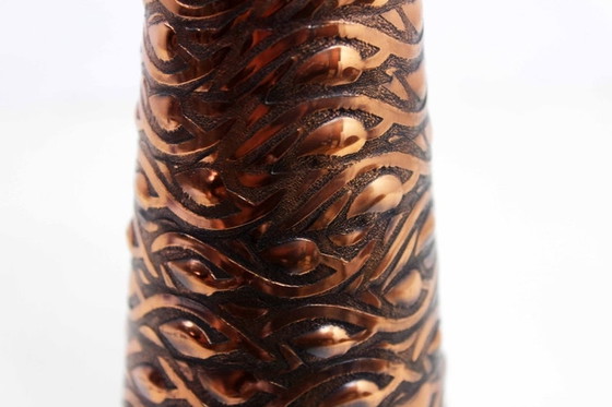 Image 1 of Vase vintage en cuivre et teck