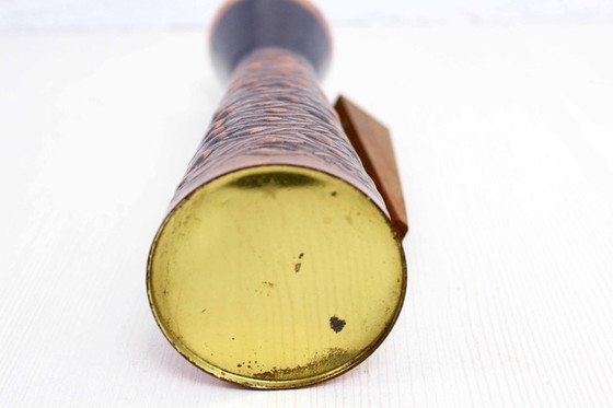 Image 1 of Copper and teak vintage vase