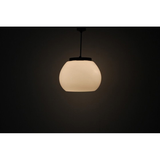 Image 1 of Vintage glass and metal pendant lamp for Napako, Czechoslovakia 1960