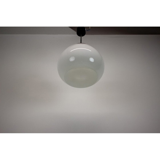 Image 1 of Vintage glass and metal pendant lamp for Napako, Czechoslovakia 1960