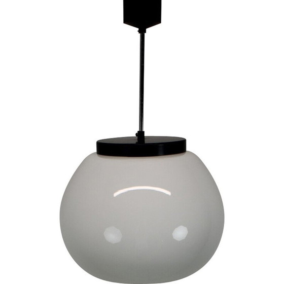 Image 1 of Vintage glass and metal pendant lamp for Napako, Czechoslovakia 1960