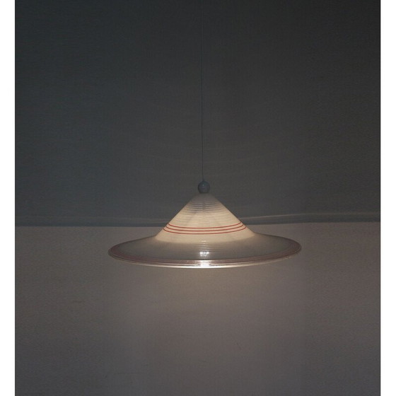 Image 1 of Pendant vintage Red stripe shape Space-age Italian 1970s