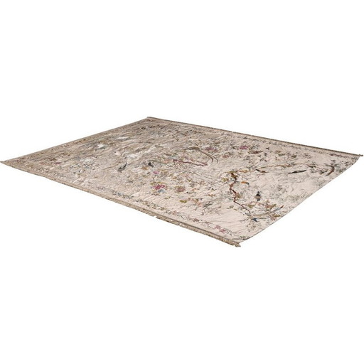 Vintage art deco silk rug by Axel Vervoordt, 1800