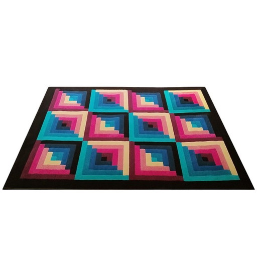 1980S Gorgeous Geometric Italian Woolen Rug By Missoni For T&J Vestor