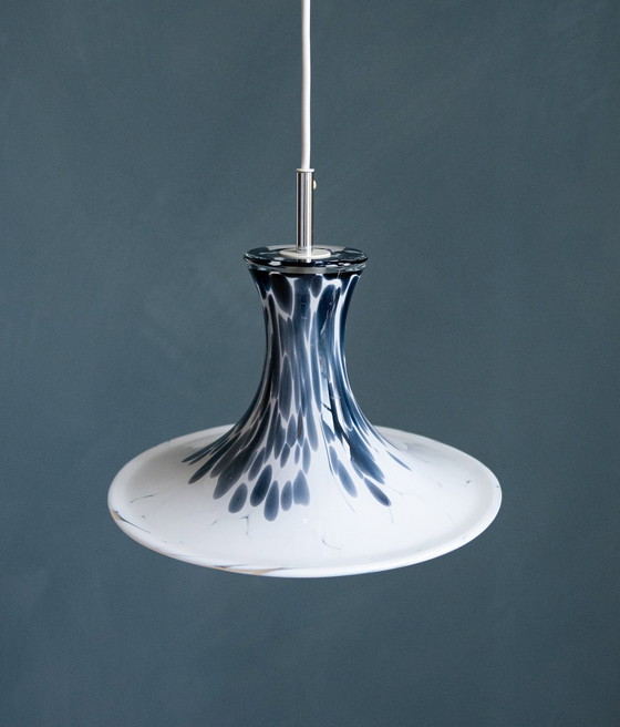 Image 1 of Unique Danish Glass Pendant Lamp By Holmegaard