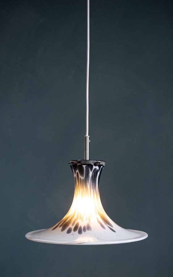 Image 1 of Unique Danish Glass Pendant Lamp By Holmegaard