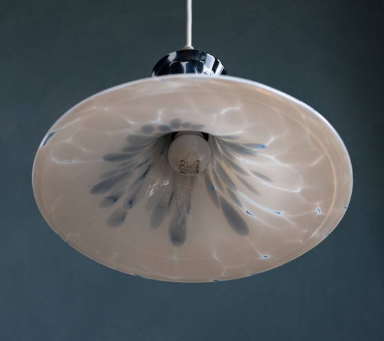 Image 1 of Unique Danish Glass Pendant Lamp By Holmegaard