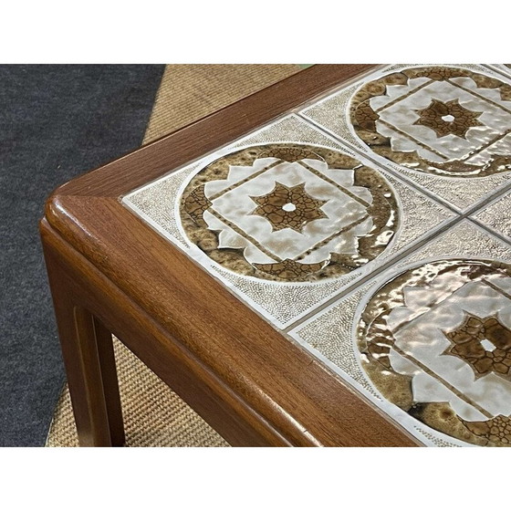 Image 1 of Tavolino da caffè vintage in teak con piano piastrellato, 1970