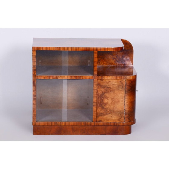 Image 1 of Vintage Art Deco walnut cabinet, Czechia 1930s