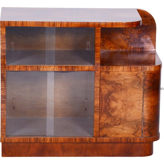 Image 1 of Vintage Art Deco walnut cabinet, Czechia 1930s