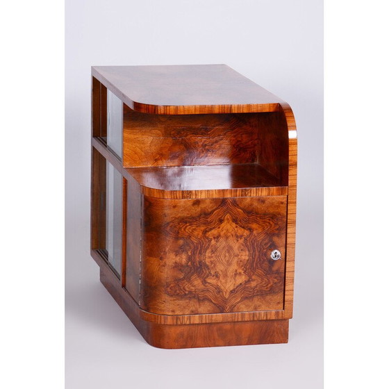 Image 1 of Vintage Art Deco walnut cabinet, Czechia 1930s