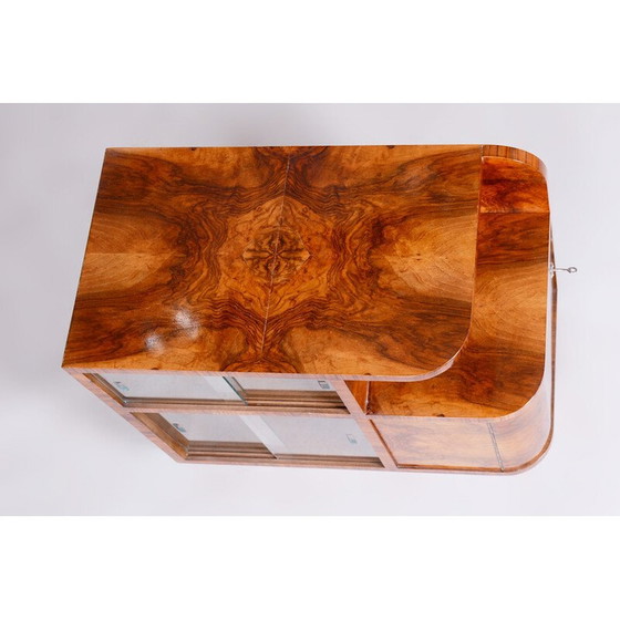 Image 1 of Vintage Art Deco walnut cabinet, Czechia 1930s
