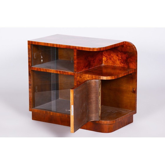 Image 1 of Vintage Art Deco walnut cabinet, Czechia 1930s