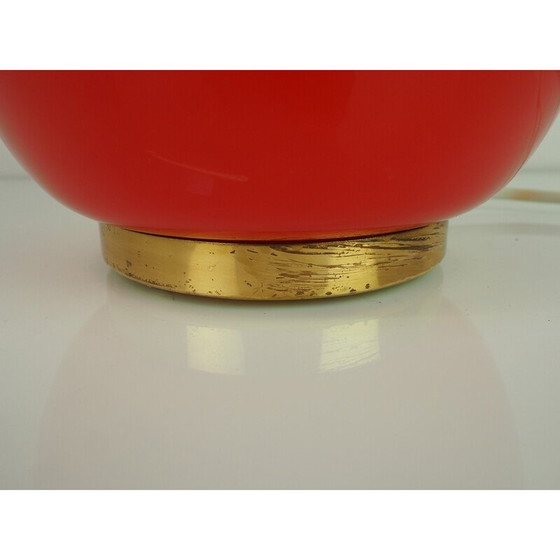Image 1 of Vintage glass table lamp by Valasske Mezirici, Czechoslovakia 1960
