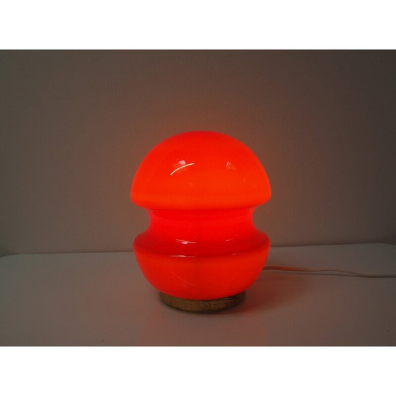 Image 1 of Vintage glass table lamp by Valasske Mezirici, Czechoslovakia 1960