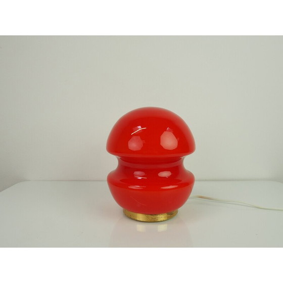 Image 1 of Vintage glass table lamp by Valasske Mezirici, Czechoslovakia 1960