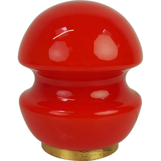 Image 1 of Vintage glass table lamp by Valasske Mezirici, Czechoslovakia 1960