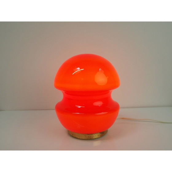 Image 1 of Vintage glass table lamp by Valasske Mezirici, Czechoslovakia 1960