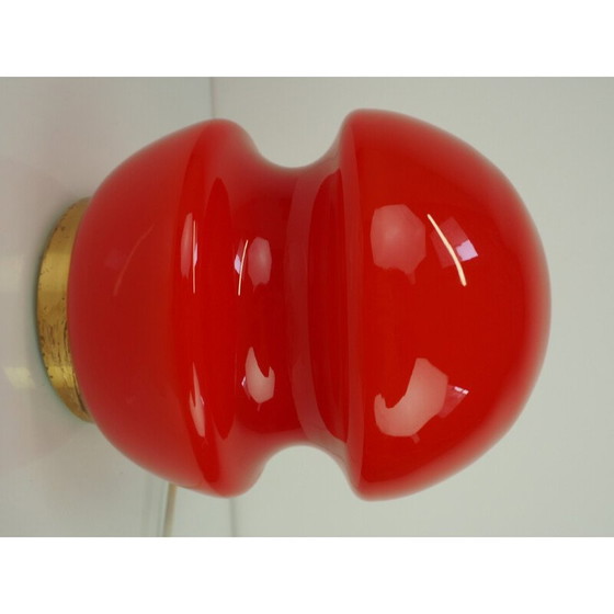 Image 1 of Vintage glass table lamp by Valasske Mezirici, Czechoslovakia 1960